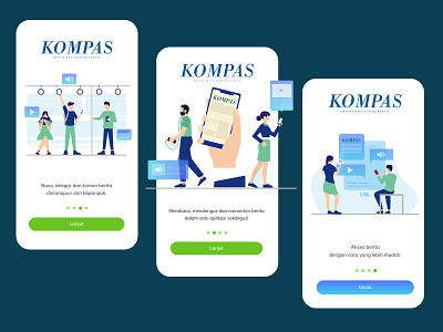 Opening Screen - Kompas App illustration mobile mobile app mobile ui social media ui ui ux uidesign