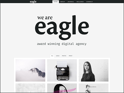 eagle agency creative cronos pro fira mono freelancer minion pro portfolio theme typekit typography web design wordpress