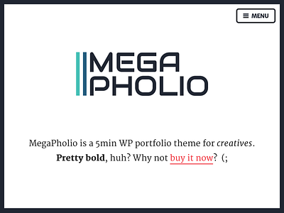 MegaPholio agency bolg colorful creative flat freelancer merriweather portfolio theme typography web design wordpress