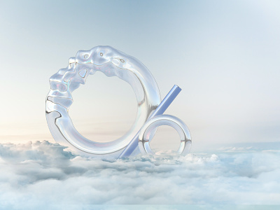 Percent % is created in Blender 3d blender blender3d clouds design dream dribbble glass pearl percent transparent