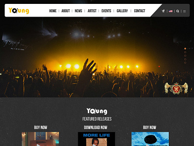 Young Music Website branding design ui ux web wordpress development