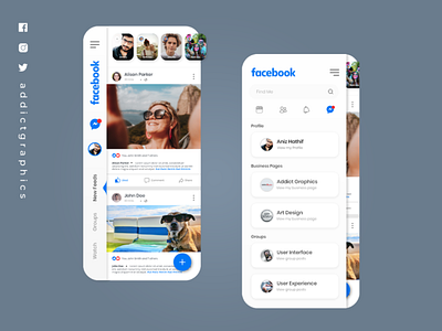 Facebook UI with New Concept addict addict graphics addictgraphics aniz aniz hathif design facebook graphicdesign graphics mobileapp ui uidesign uiux user experience user interface user interface design userinterface ux uxdesign webdesign