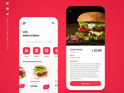 Food Order App UI addict graphics food app ui ui inspiration user experience user interface ux