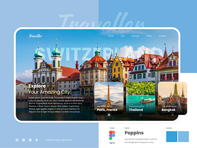 Traveller UI Concept addict graphicss design travel app