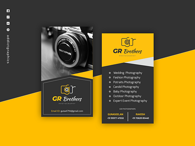 Business Card for Freelance Photographer addict graphics addictgraphics branding businesscard design flat graphicdesign icon photography typography