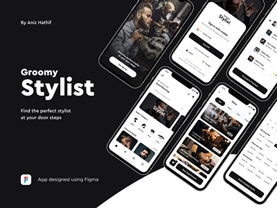 Personal Grooming App addict graphics grooming app haircut mobile app salon app ui uiux user interface ux