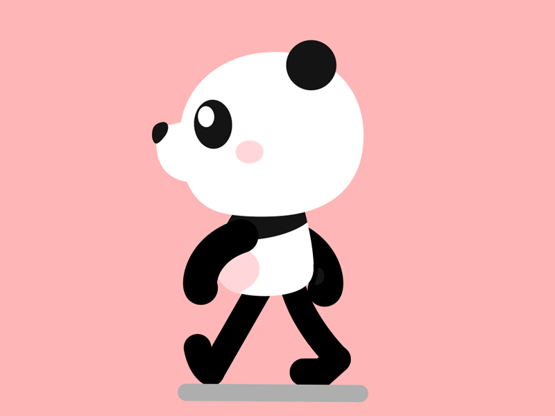 Walking panda animation