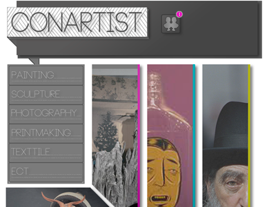 ConArtist Landing Page with work con artist conartist web design web layout