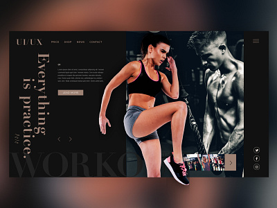 🏃 gym / workout / sports black design graphic gym interface landingpage photoshop sports ui ui ux uidesign userexperience userinterface ux uxdesign web webdesign webdesigner website workout