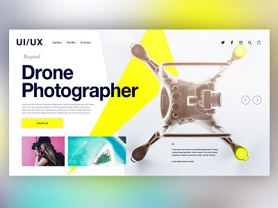 🚁Drone Photographer｜Daily Ui Design creative design details drone graphic graphicdesign interface landingpage photographer photography photoshop ui uitrends userexperience ux web webdesign yellow