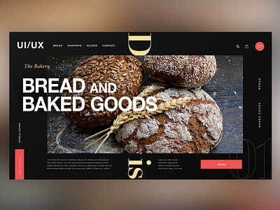 🍞 Bread & Baked Goods Shop｜Daily Ui Design baked bakedgoods bakery bread creative design details graphic graphicdesign interface landingpage photoshop ui uitrends userexperience ux web webdesign