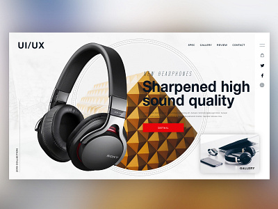 🎧 NEW HEADPHONES ｜Daily Ui Design creative design details graphic graphicdesign headphone headphones interface landingpage music photoshop ui uitrends userexperience ux web webdesign