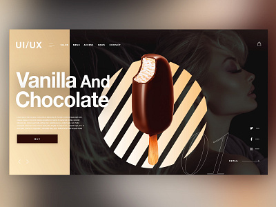 🍦Vanilla And Chocolate ｜Daily Ui Design chocolate creative design details graphic graphicdesign icecream interface landingpage photoshop ui uitrends userexperience ux vanilla web webdesign