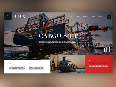 ⛴Cargo Ship ｜Daily Ui Design cargo cargoship creative design details graphic graphicdesign interface landingpage photoshop ship ui uitrends userexperience ux web webdesign