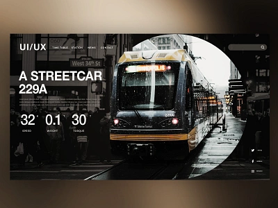 🚃A STREETCAR ｜Daily Ui Design creative design details electrictrain graphic graphicdesign interface landingpage photoshop streetcar train ui uitrends userexperience ux web webdesign