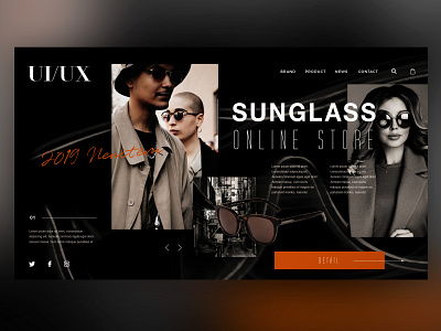 🕶Sunglass Oneline Store ｜Daily Ui Design creative design details eyewear fashion graphic graphicdesign interface landingpage photoshop sunglass sunglasses ui uitrends userexperience ux web webdesign