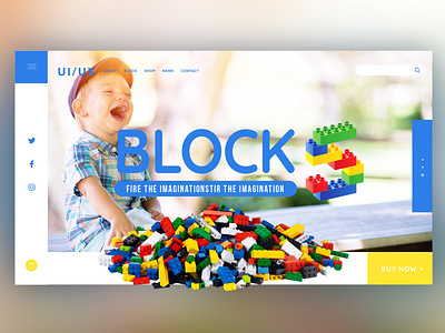 👼Block the Imagination ｜Daily Ui Design block creative design details graphic graphicdesign imagination interface landingpage lego photoshop playground ui uitrends userexperience ux web webdesign