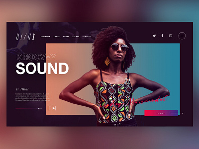🔈Music Promotion Landing Page ｜Daily Ui Design artist creative design details festival graphic graphicdesign groove interface landingpage music photoshop ui uitrends userexperience ux web webdesign