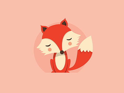 Little Fox design doodle fox illustration orange sticker