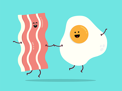 You are the bacon to my egg bacon breakfast design doodle egg food icon illustration love vector