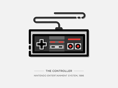 Nintendo Illustration Series - The Controller console controller drawing game icon illustration nes nintendo series vector video game vintage