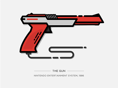 Nintendo Illustration Series - The Gun console controller drawing game gun icon illustration nes nintendo super mario vector video game