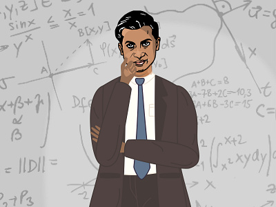 Srinivasa Ramanujan brand design illustration illustrator vector