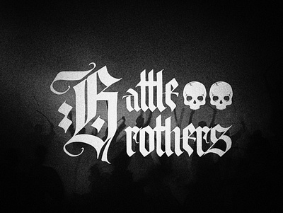Battle Brothers calligraphy dark design gothic type
