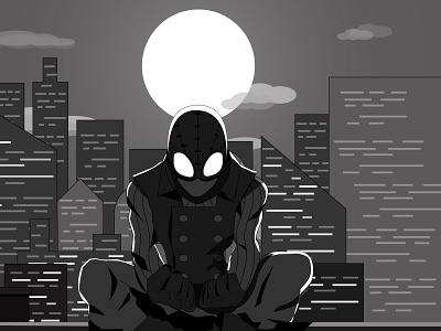 Spidernoir - IntotheSpiderVerse cartoon character illustration intothespiderverse marvel spiderman spiderverse