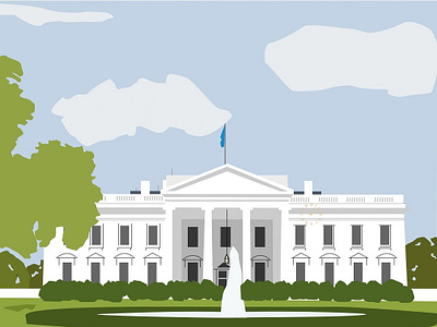 The White House america design designer illustration illustrator landmark white house