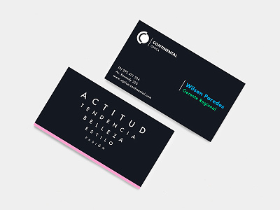 business card for Óptica Continental brand business card continental logo optical sign
