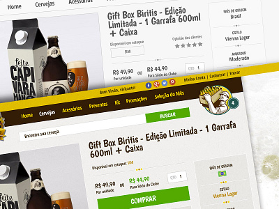 Interface do e-commerce BeerEX design interface protótipo ui usabilidade ux wireframe