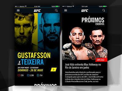 UFC Redesign Concept app brazil design interface ios mobile productdesigner redesignconcept sketch ui ux web