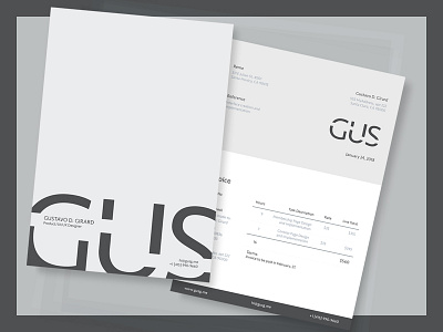 GUS Invoice Design branding comunication design interface invoice ui ux