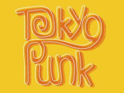 Tokyo Punk drawing logo typography vector