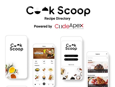 Cook Scoop - Recipe App Design app brand branding branding concept design illstrator illustrator photoshop ui ux