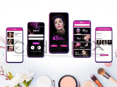 Pebbles beauty salon app app design design icon illustrator mobile app design mobile ui photoshop ui ux