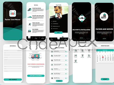 On Demand Packer and Mover App app app design brand identity illustrator mobile app design mobile ui photoshop typography ui ux