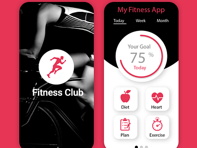 Fitness App UI app design branding design illustrator mobile app design mobile ui photoshop ui ux vector