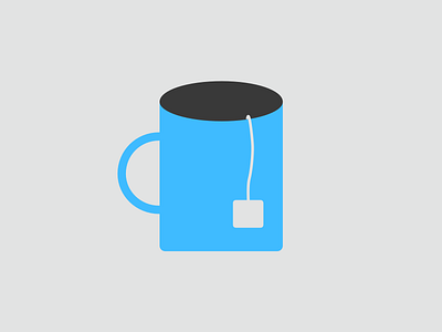 Mug blue browser colors flat illustration mobile mug opera products
