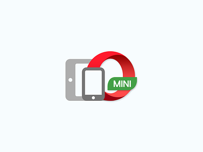 Opera Mini app browser flat icon illustration logo mobile opera products