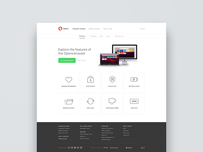 Opera Features Landing Page