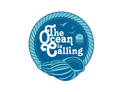 The Ocean Is Calling illustration shirt design typography vector