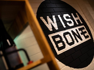 Wish Bone branding design hand painted logo mural