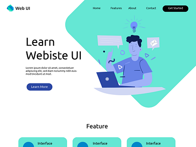 Simple Website UI Design design illustration landing page ui web web design website website design