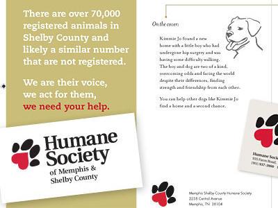 Humane Society of Memphis Branding Materials branding design logo print volunteering