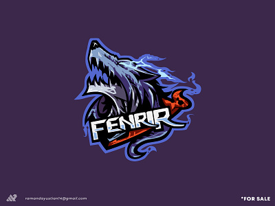 Logo Fenrir/ Illustration/ Mascot * For Sale animal brand identity branding design emblem esports fenrir graphic design graphic designer illustration logo logo design sword vector wolf wolverine