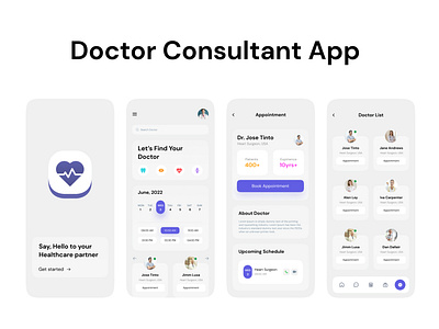 Doctor Consultant App android appdesign design doctorapp interaction ios mobileapp uidesign uiux userinterface wireframing