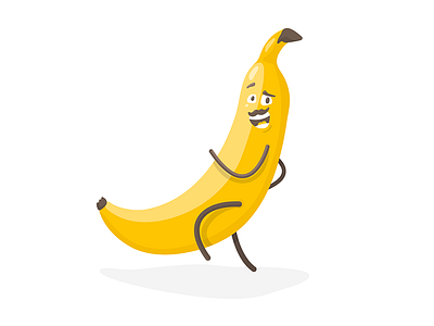 Banana 🍌 animation studio character art characterdesign design fruit fruit character fun illustration moustache polarfux vector vector illustration yellow