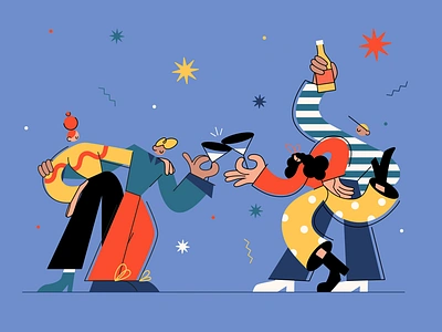 Cheers! abstract animation studio celebrate character art characterdesign cheers design group happy illustration newyear people polarfux vector illustration vienna